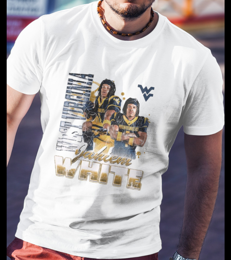 West Virginia Mountaineers Jahiem White 90s Retro Football T-Shirt