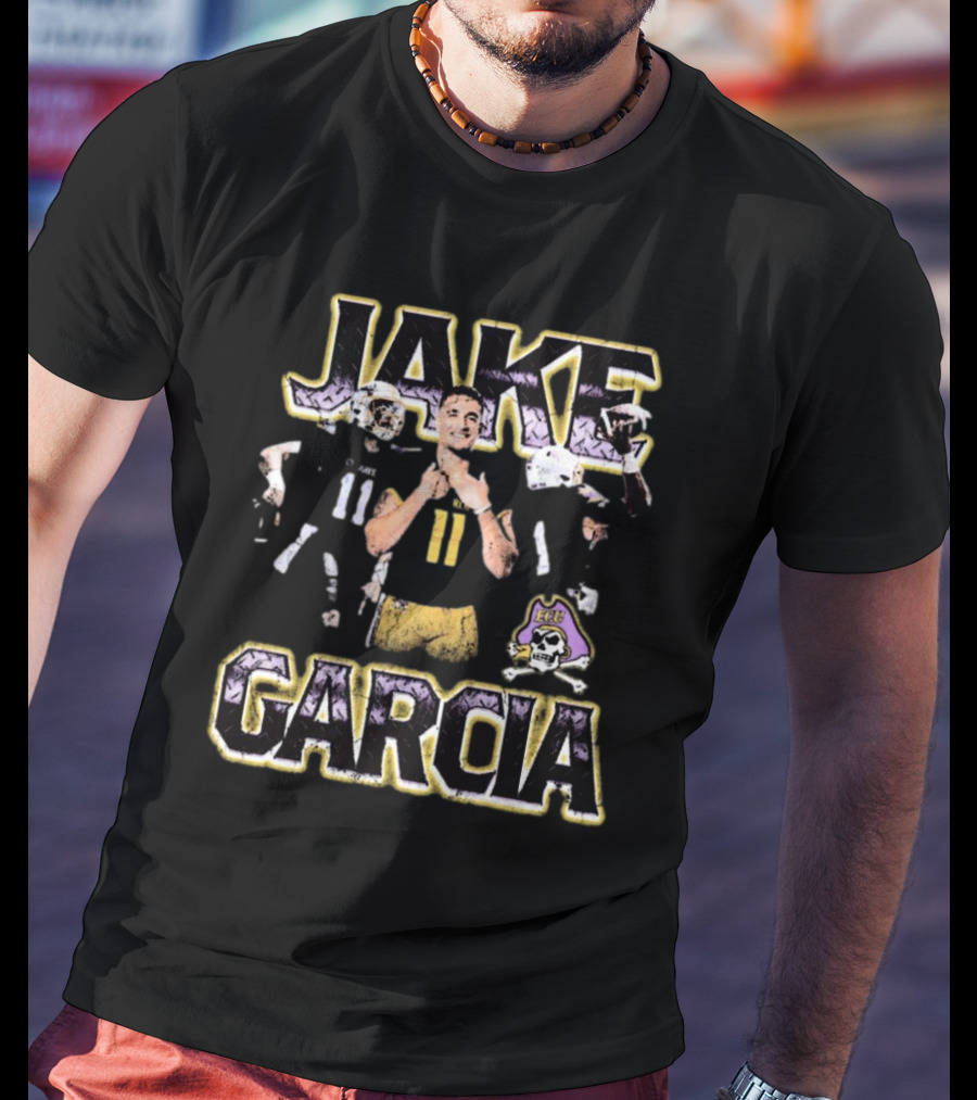 Jake Garcia East Carolina Pirates Football 11 Jersey Retro 90s T-Shirt