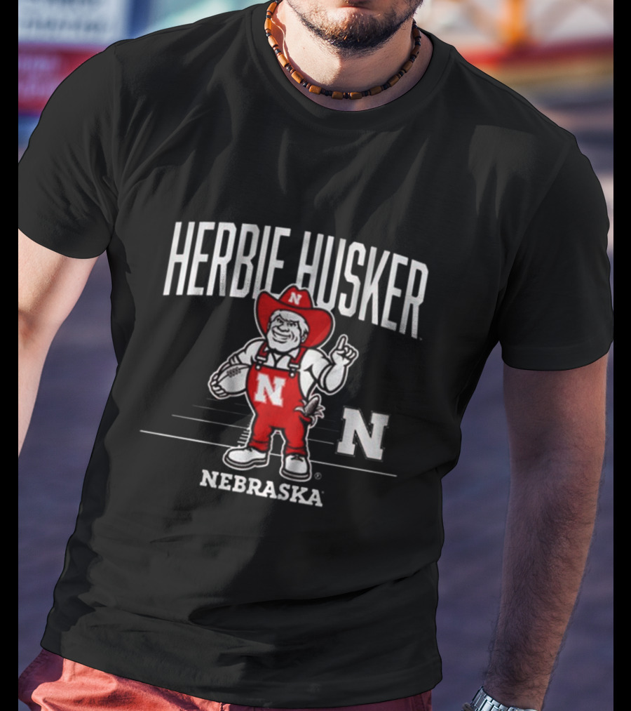 Nebraska Herbie Husker Football Mascot N T-Shirt