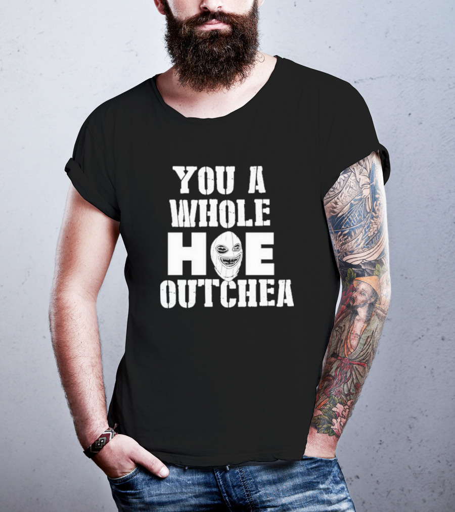 Beaucoup Jokes You A Whole Hoe Outchea Masked Face T-Shirt