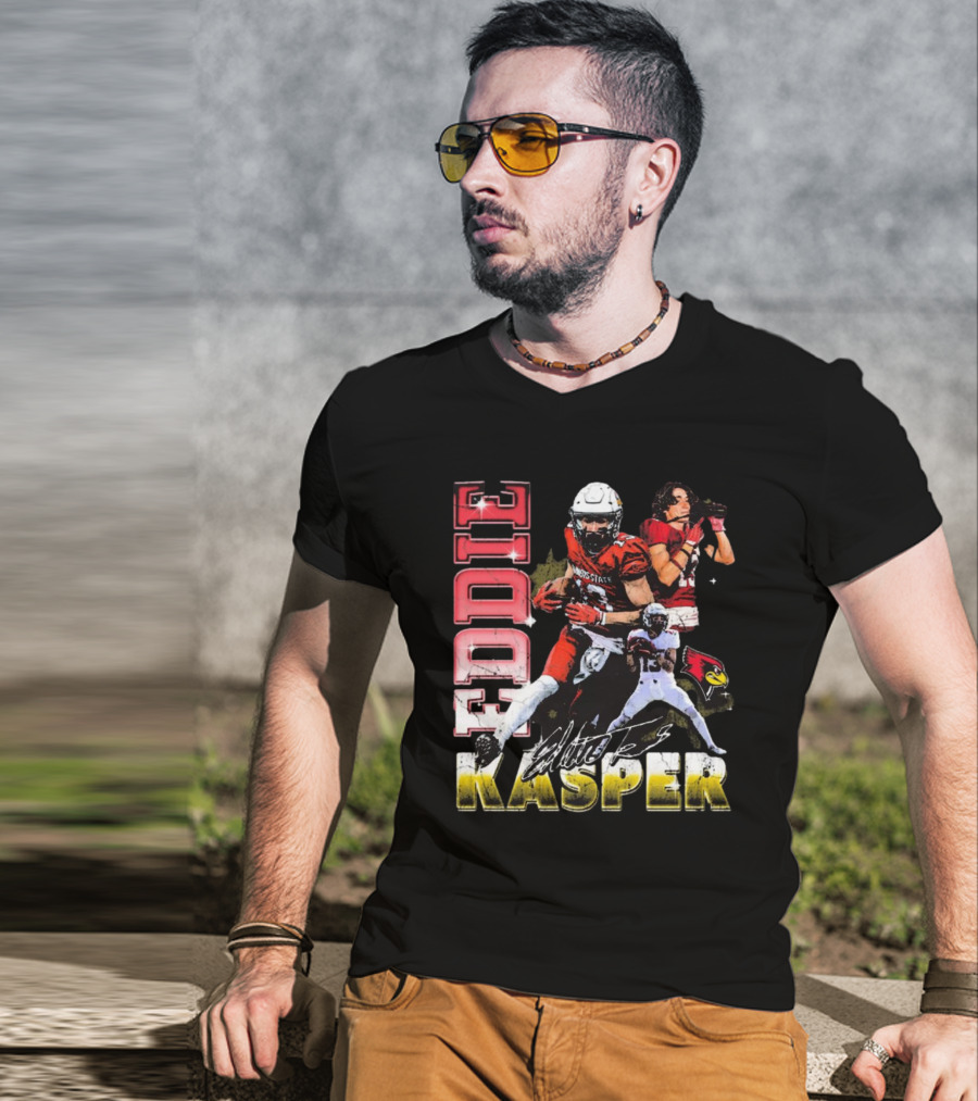Eddie Kasper Illinois State Redbirds Football Vintage Signature T-Shirt