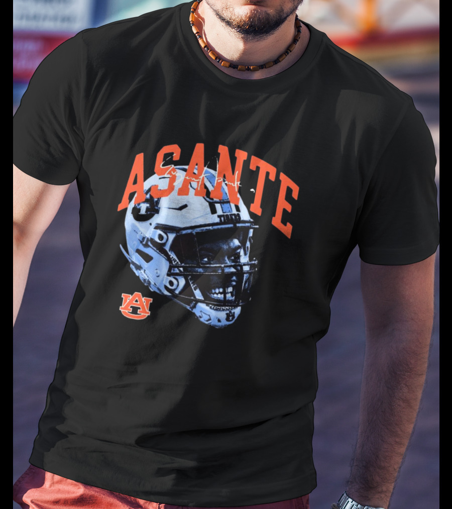 Asante Eugene Arch Auburn Tigers Signature Helmet T-Shirt