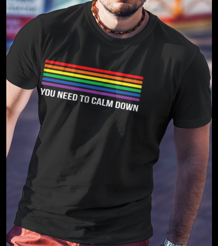 Gay Pride Rainbow Stripes You Need To Calm Down T-Shirt