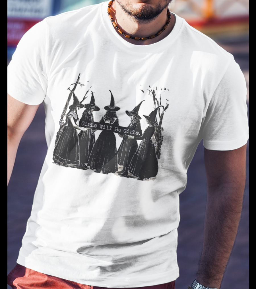 Girls Will Be Girls Witch Circle T-Shirt