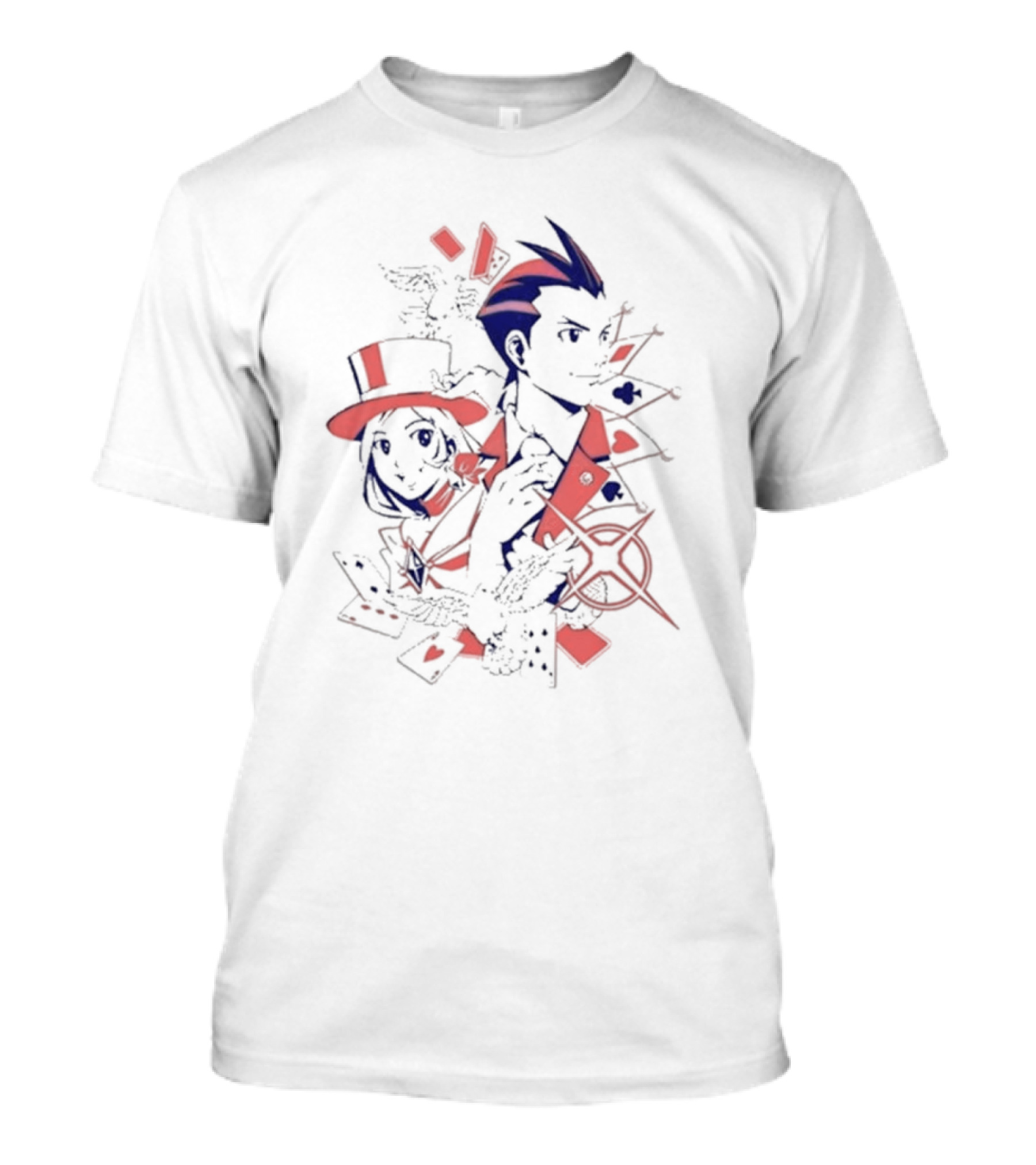 Ace Attorney Anything Agency Playing Card Symbol Characters T-Shirt