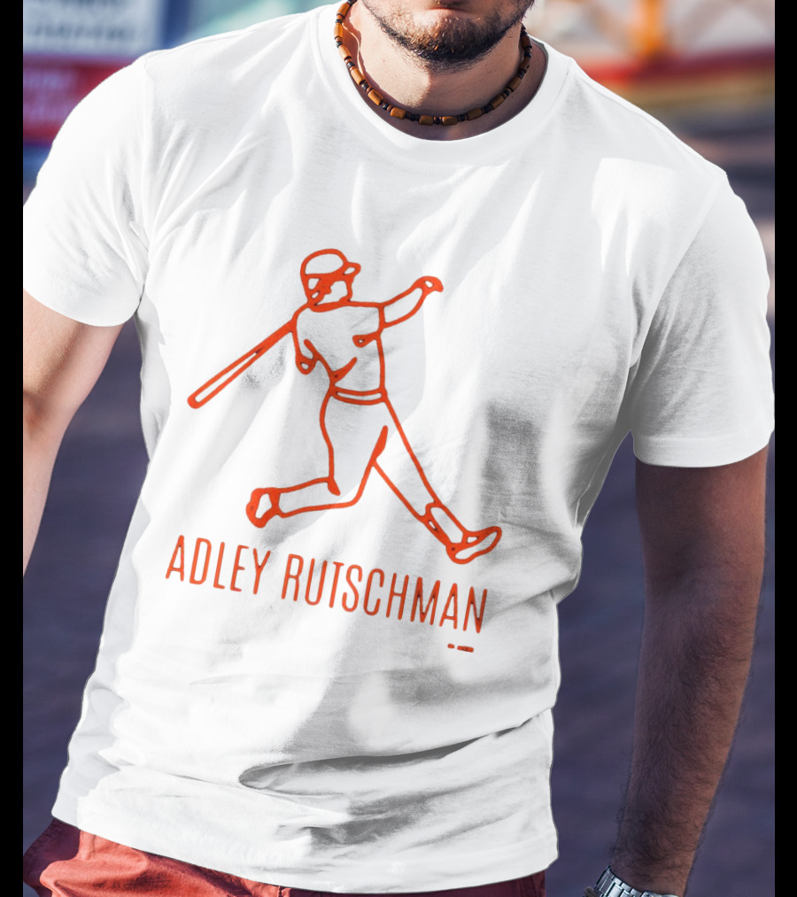 Adley Rutschman Lean Back Baltimore Orioles MLB Outline T-Shirt