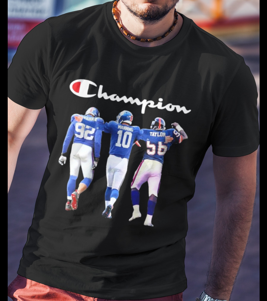 Champion Strahan Manning Taylor New York Giants Signatures T-Shirt
