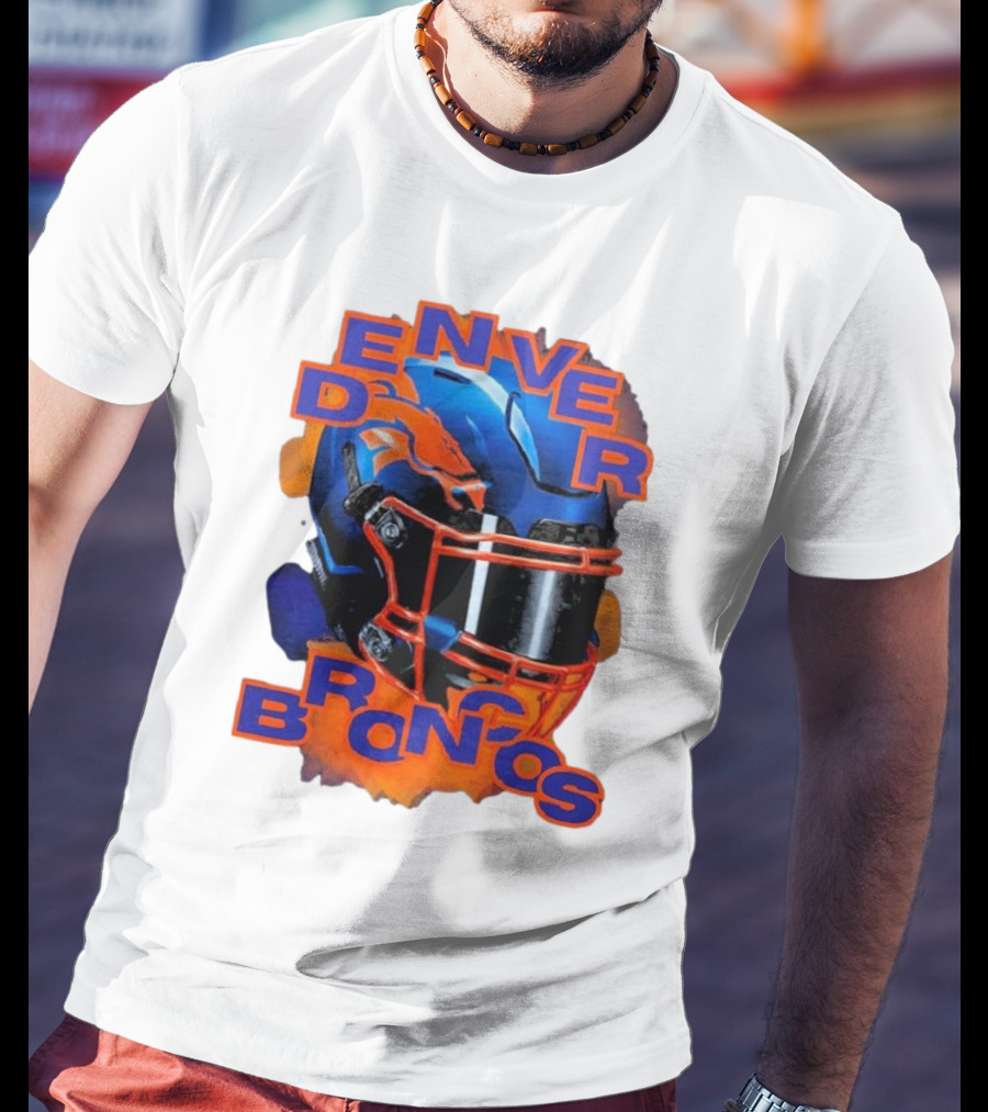Denver Broncos Helmet Team Sports T-Shirt