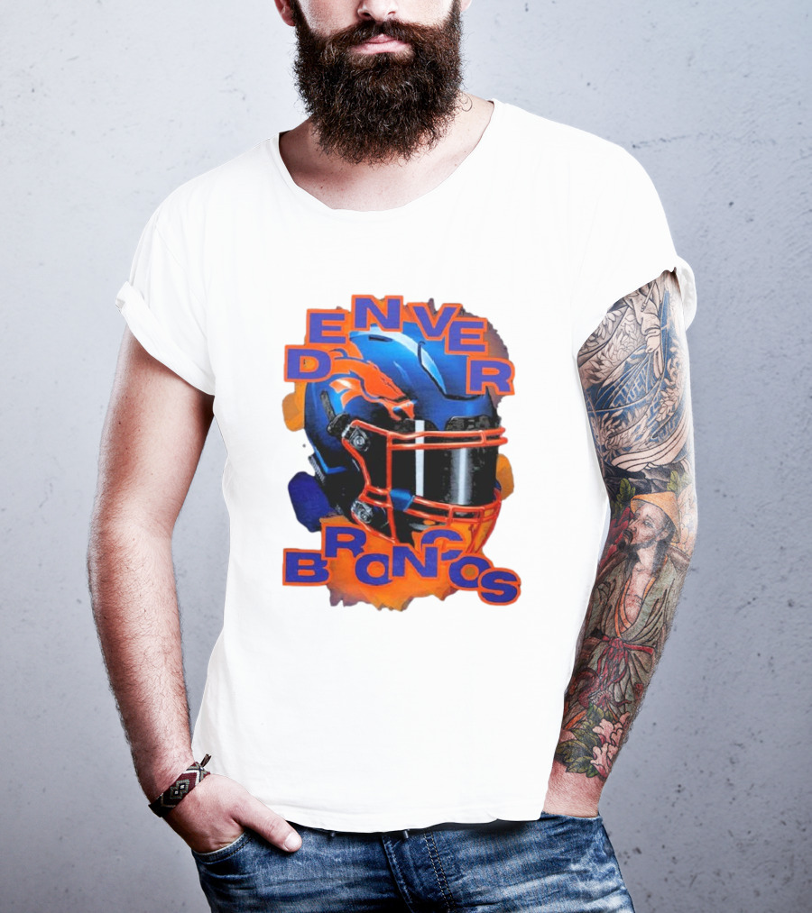 Denver Broncos Helmet Team Sports T-Shirt