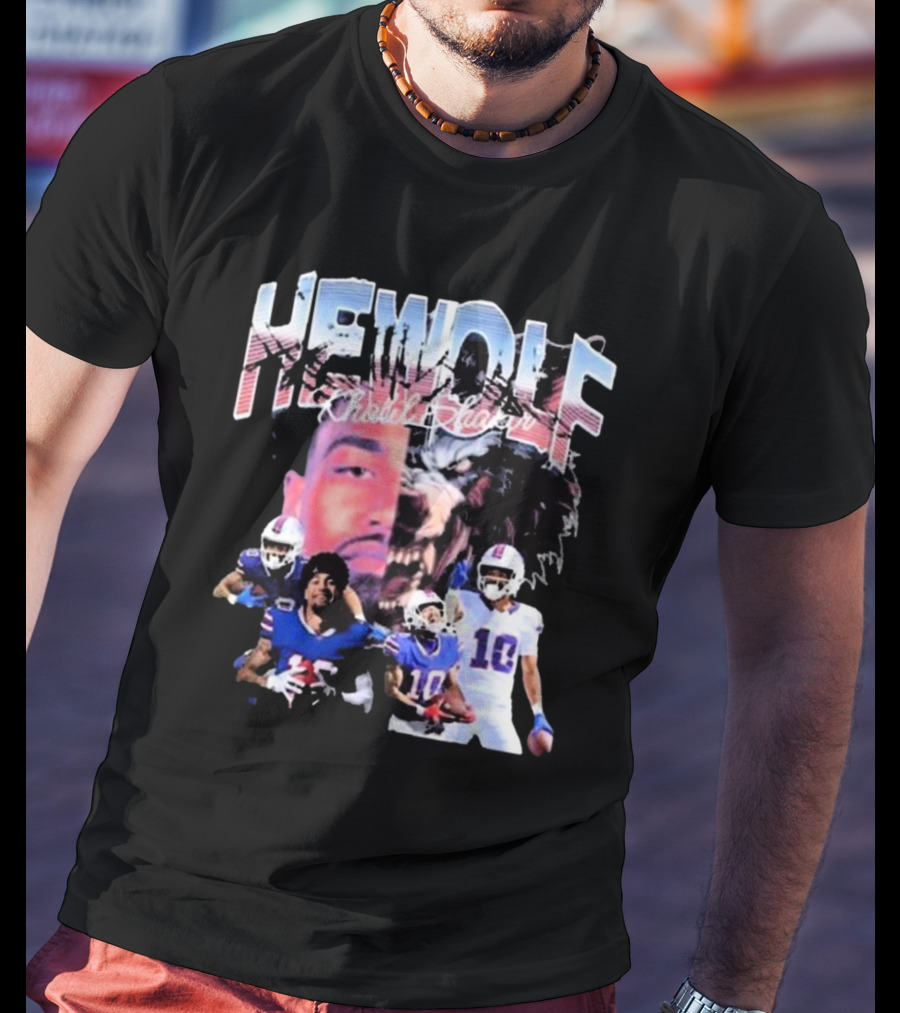 HeWolf Khalil Shakir Buffalo Bills NFL Players Wolf Fusion T-Shirt