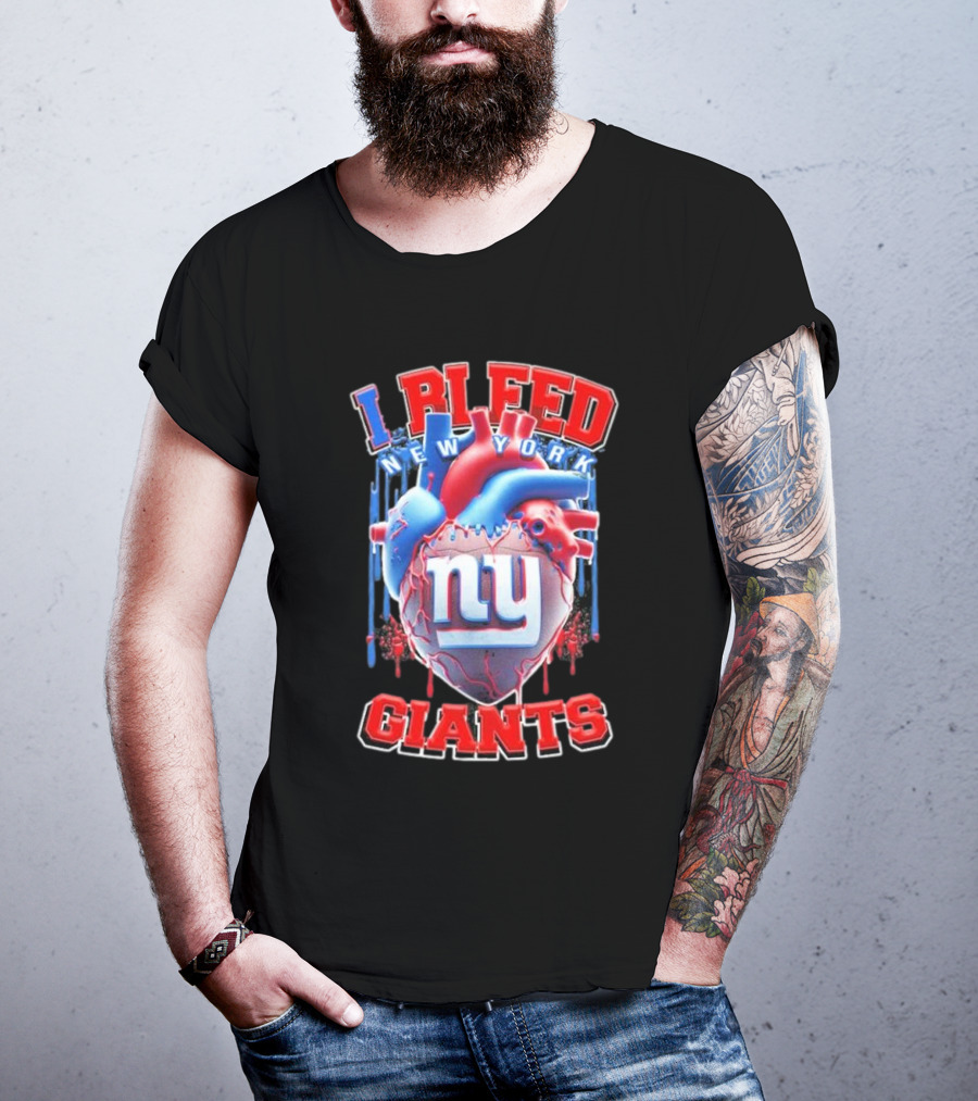 I Bleed New York Giants Ny Heart T-Shirt