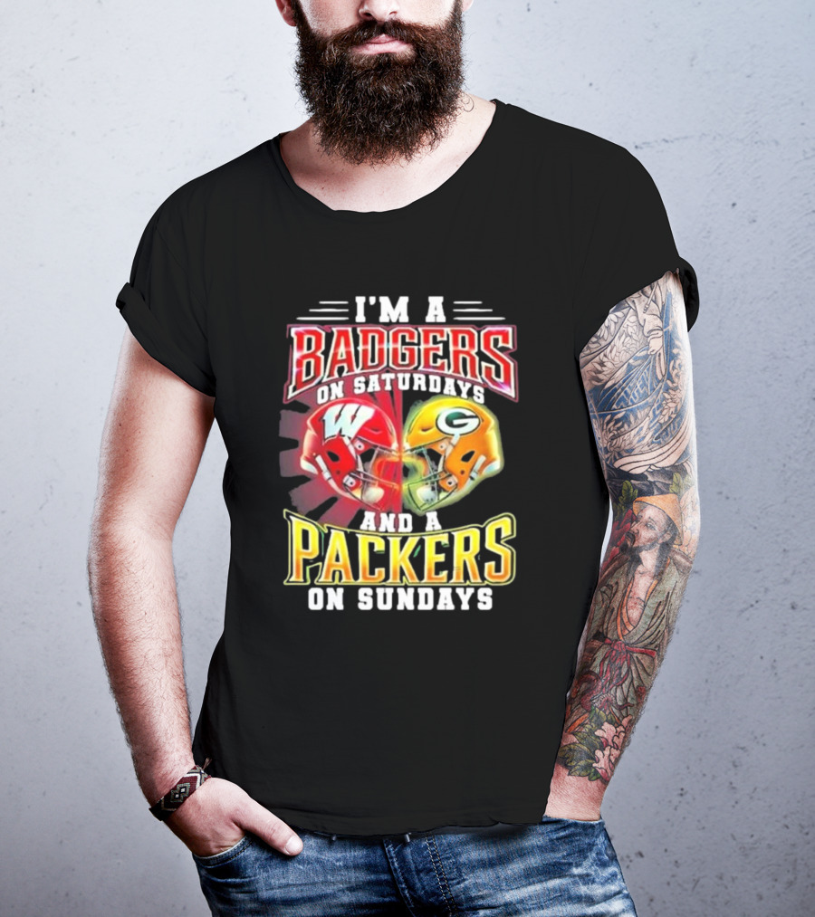 I'm A Badgers On Saturdays And A Packers On Sundays T-Shirt