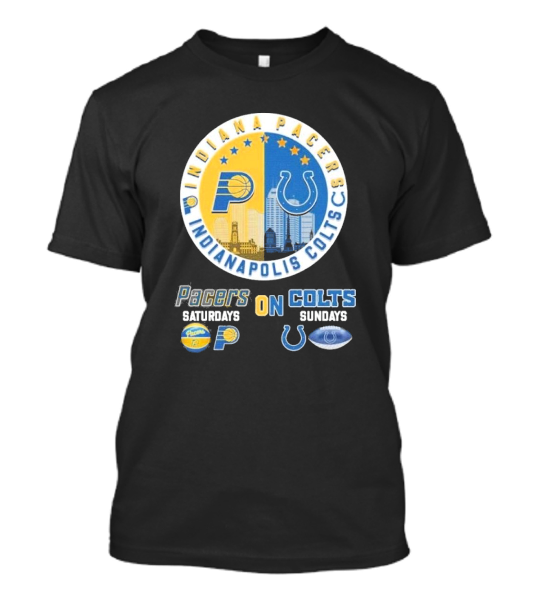 Indiana Pacers Indianapolis Colts Saturdays Pacers On Sundays Colts T-Shirt