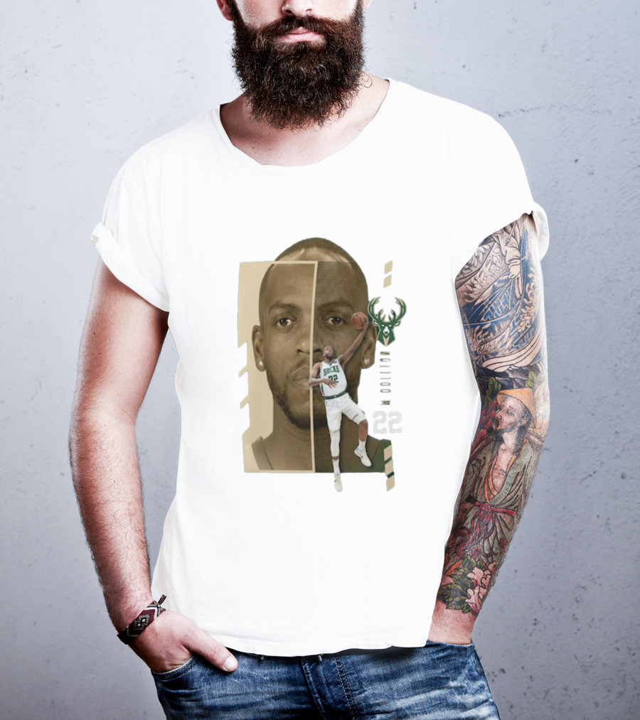 Khris Middleton Bucks Logo #22 Jump Pass Player Name And Number T-Shirt