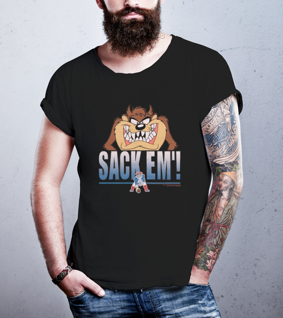 Sack Em' Looney Tunes Taz X New England Patriots NFL T-Shirt