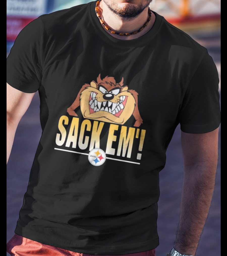 Looney Tunes Taz Sack Em’ Pittsburgh Steelers NFL T-Shirt