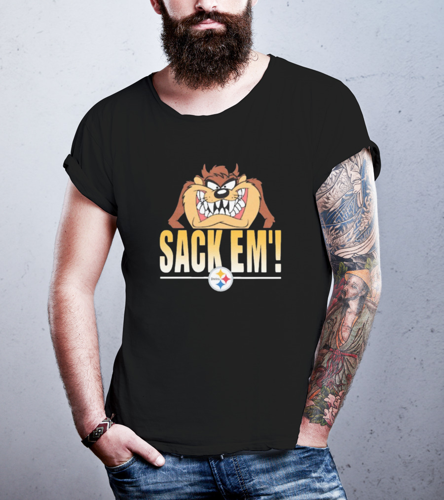 Looney Tunes Taz Sack Em’ Pittsburgh Steelers NFL T-Shirt