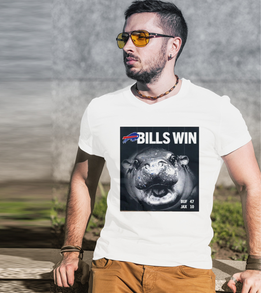 BILLS WIN Buffalo Bills Mafia GoBills Moodeng BUF 47 JAX 10 T-Shirt