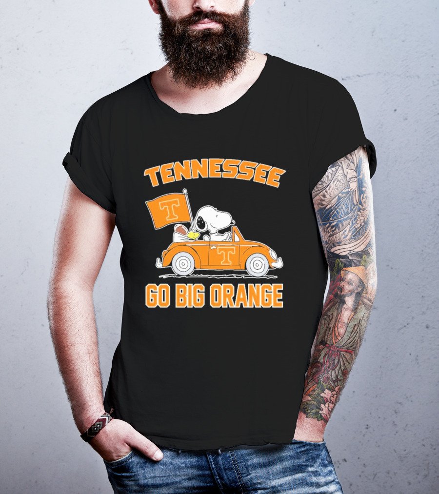 Tennessee Volunteers Snoopy Woodstock Car Go Big Orange T-Shirt