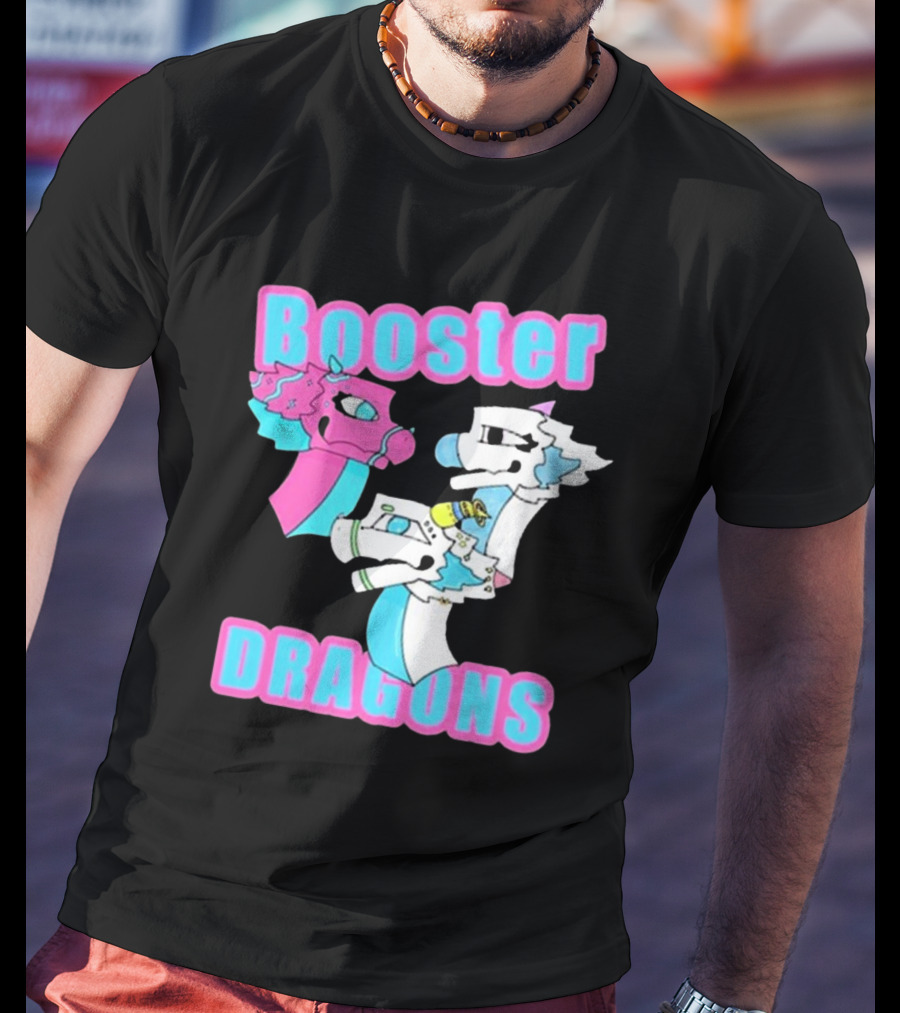 Booster Dragons Colorful Cartoon Characters T-Shirt