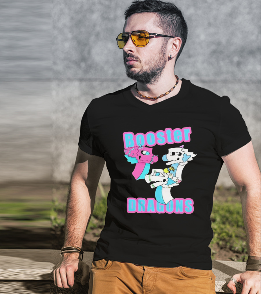 Booster Dragons Colorful Cartoon Characters T-Shirt