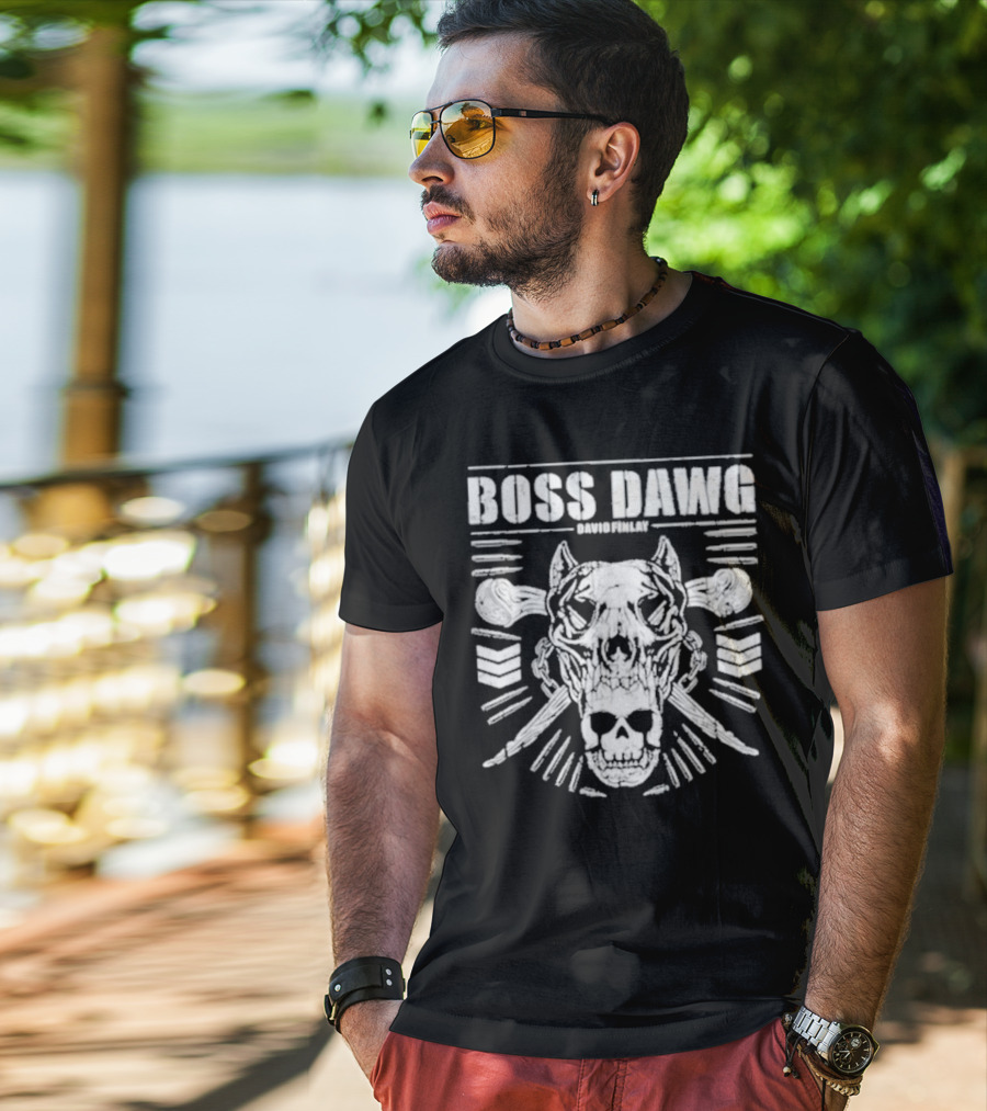 Boss Dawg David Finlay Skull And Chevrons Crossbone T-Shirt