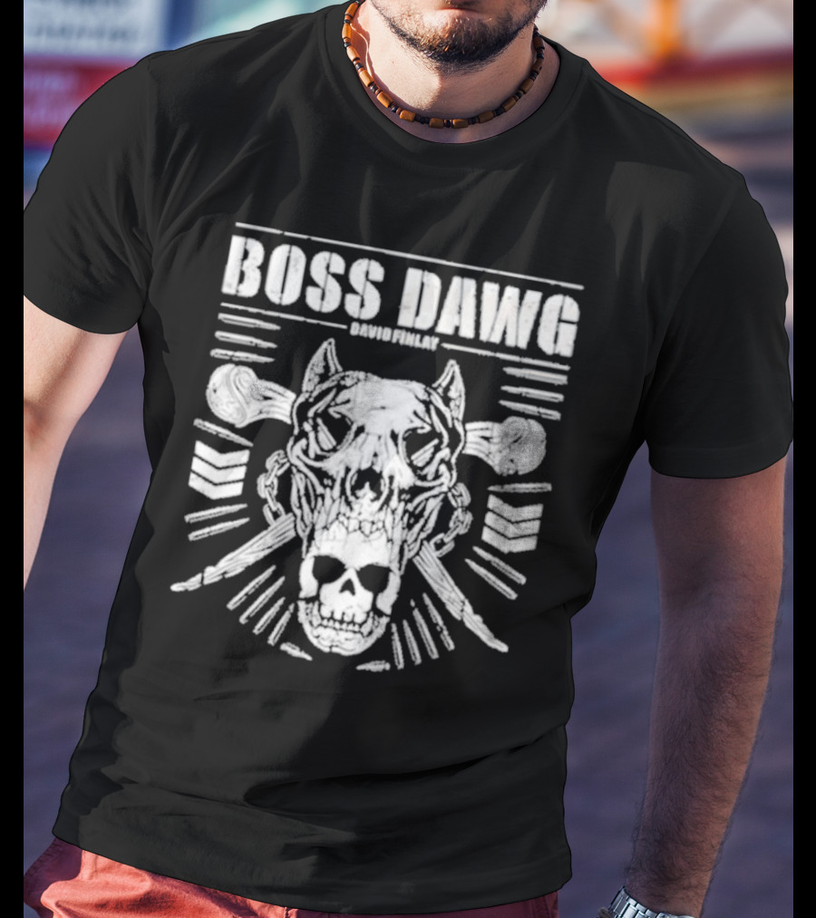 Boss Dawg David Finlay Skull And Chevrons Crossbone T-Shirt
