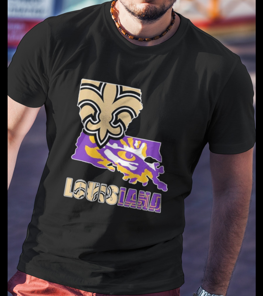 Louisiana Fleur-de-lis And Tiger Eye Graphics T-Shirt