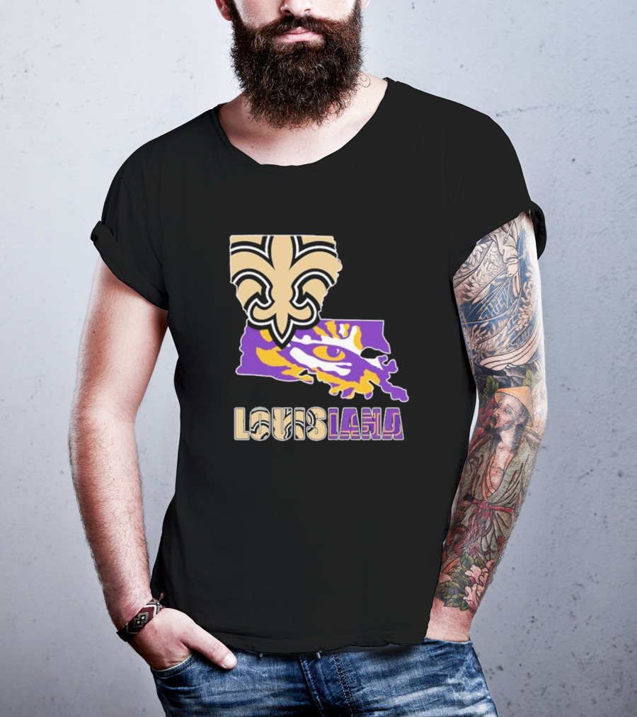 Louisiana Fleur-de-lis And Tiger Eye Graphics T-Shirt