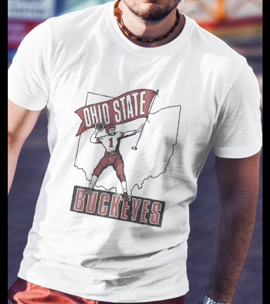 Ohio State Buckeyes Player #1 Vintage Football Home Territory T-Shirt