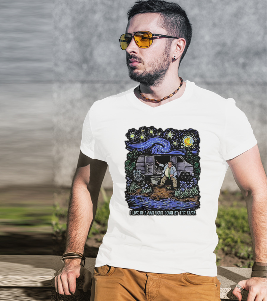 I Live In A Van Gogh Down By The River Starry Night Scene T-Shirt