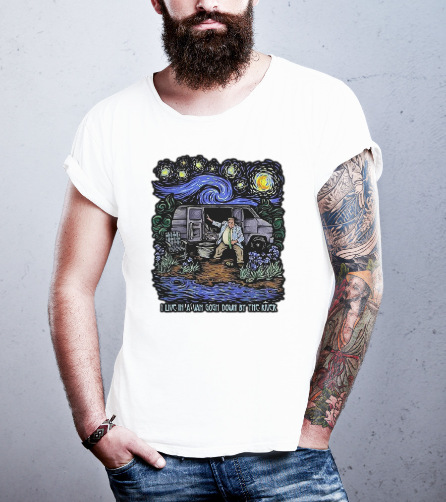 I Live In A Van Gogh Down By The River Starry Night Scene T-Shirt