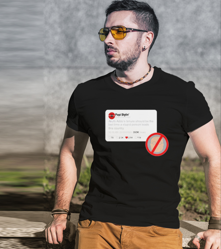 Kalyjay Papi Stylin Akufo Addo’s Tenure Should Be The Last Time A Stupid Person Leads This Country T-Shirt