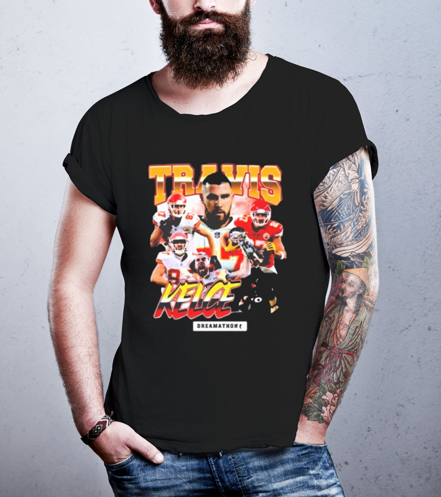 Travis Kelce Kansas City Chiefs Dreamathon Football Player Collage T-Shirt