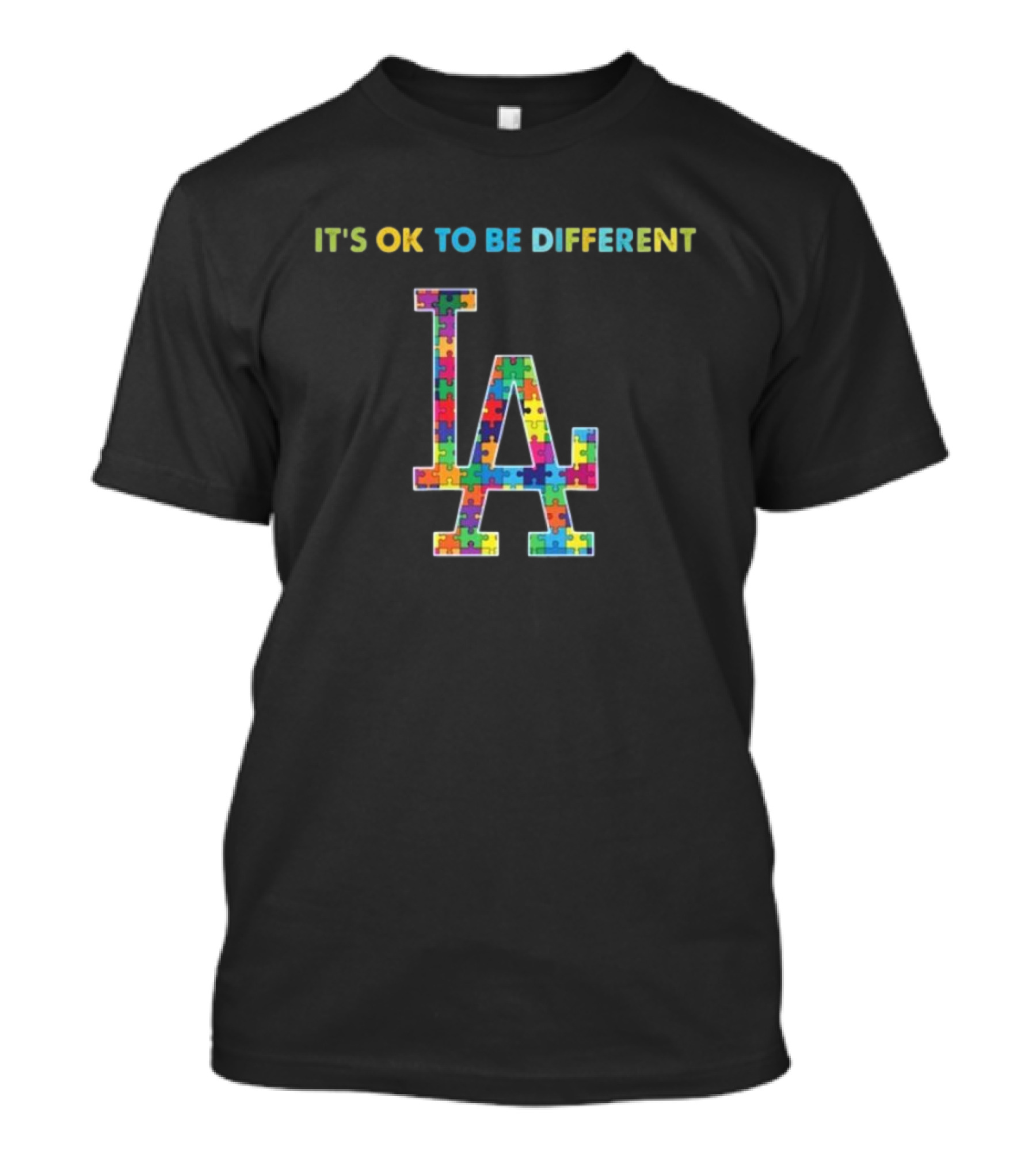 It's OK To Be Different LA Dodgers Autism T-Shirt