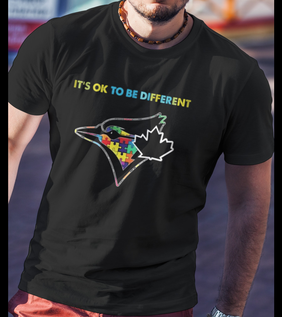 Toronto Blue Jays It's Ok To Be Different Autism Puzzle T-Shirt