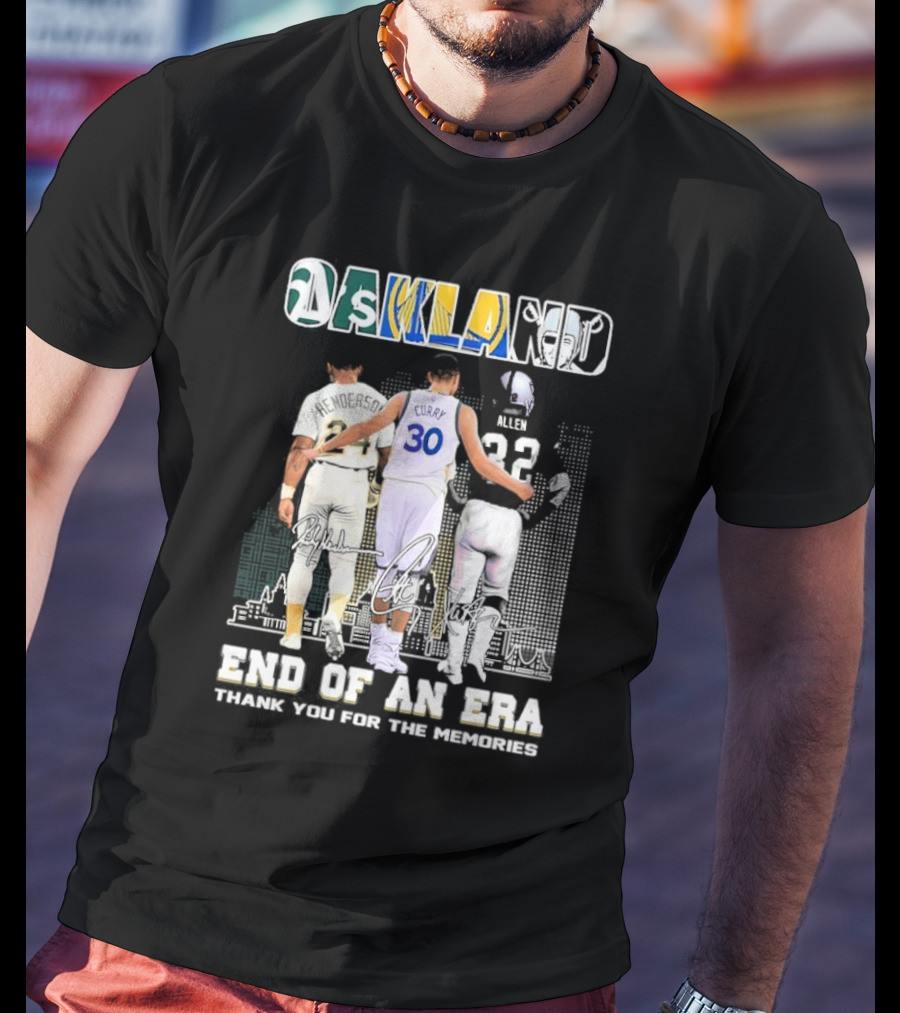 Oakland City End Of An Era Henderson Curry Allen Thank You For The Memories T-Shirt