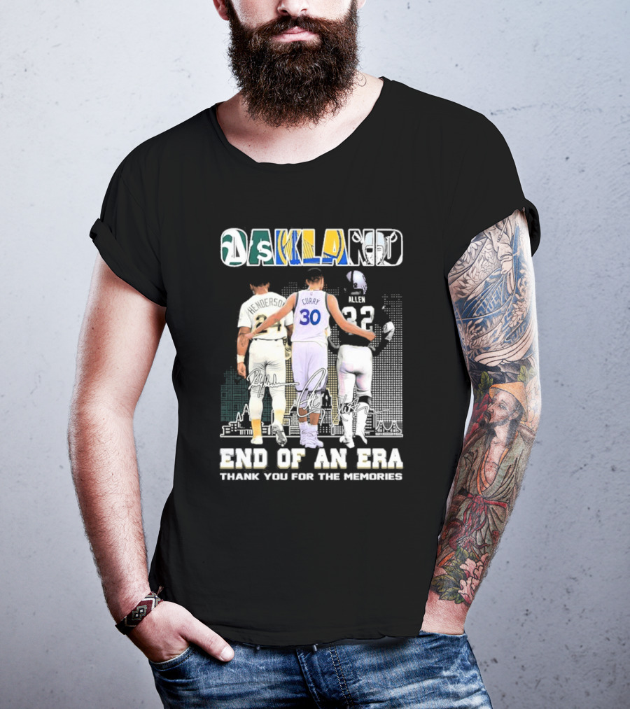 Oakland City End Of An Era Henderson Curry Allen Thank You For The Memories T-Shirt