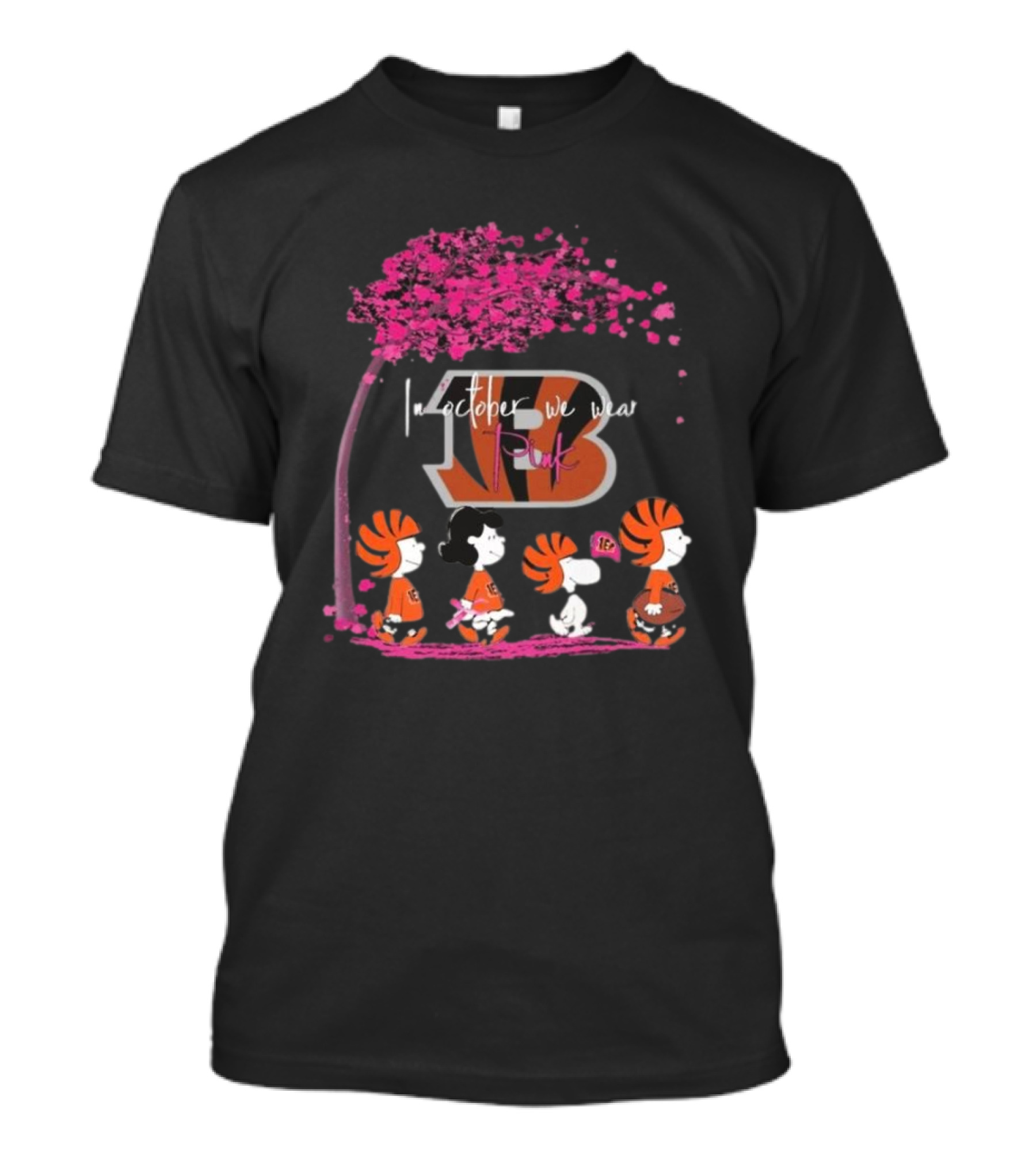 Peanuts Cincinnati Bengals In October We Wear Pink T-Shirt