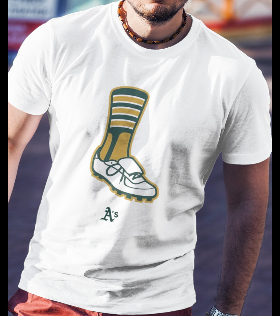 Oakland Athletics A's Iconic Green And Gold Footwear T-Shirt