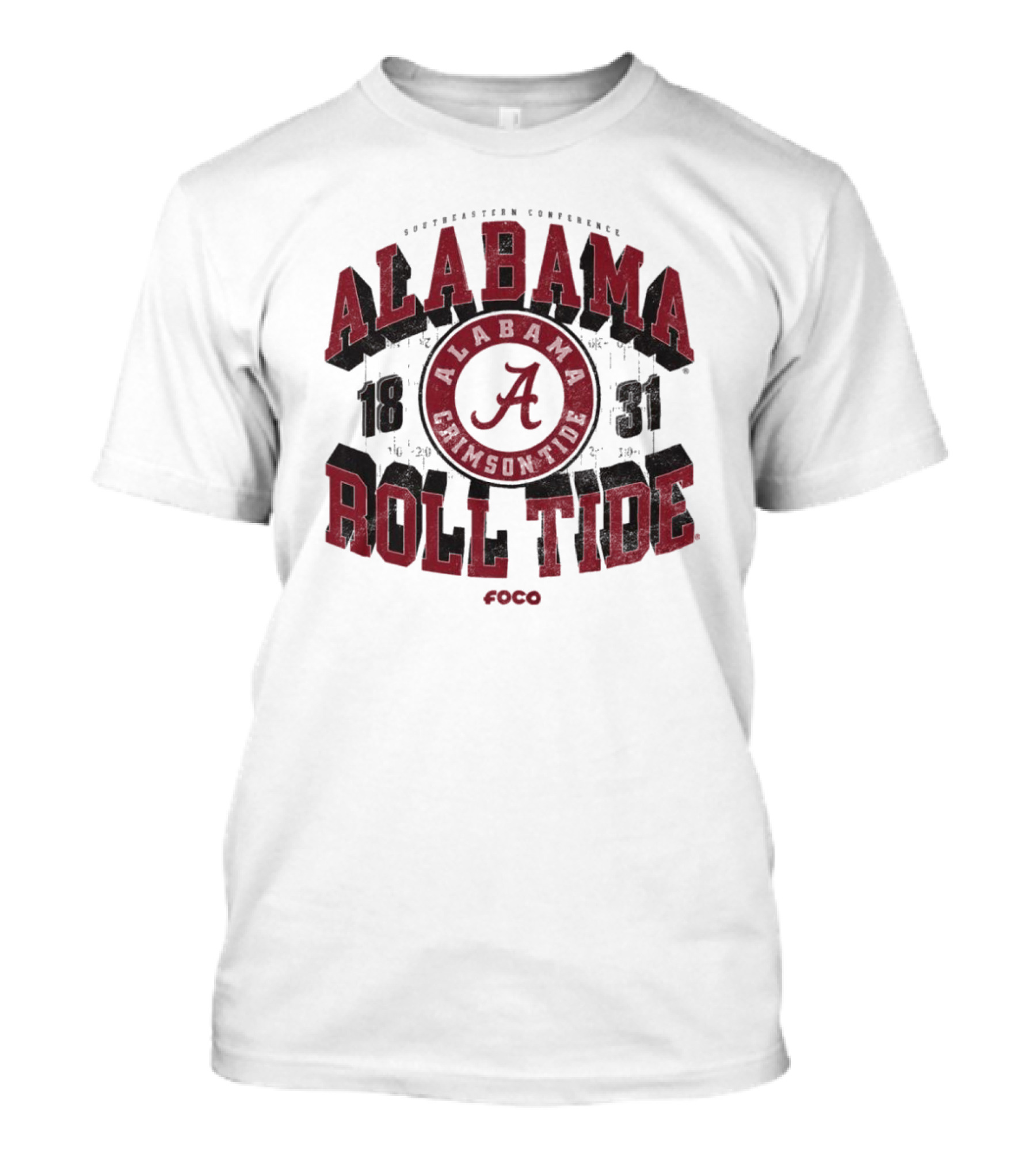 Alabama Crimson Tide 1831 Southeastern Conference Roll Tide Vintage Arched Foco T-Shirt