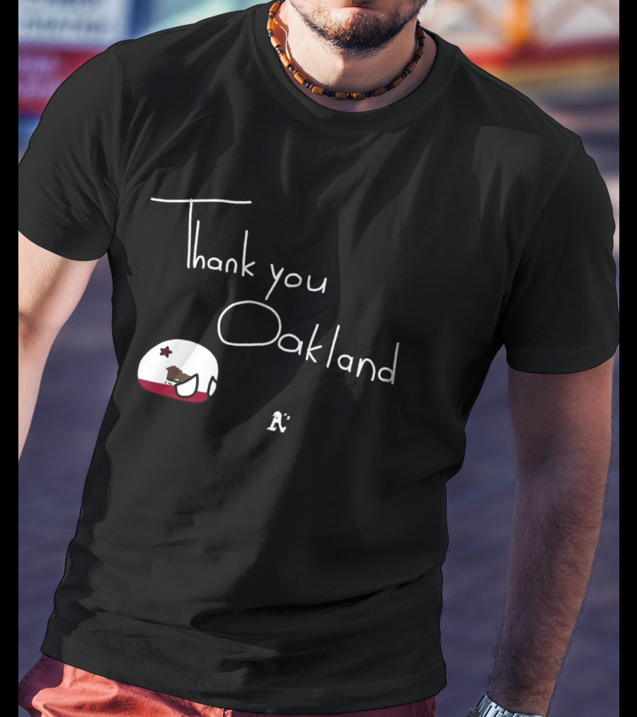 Thank You Oakland Athletics California Bear Flag T-Shirt