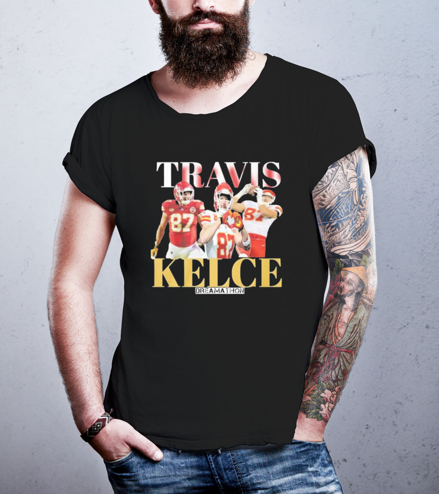 Travis Kelce Kansas City Chiefs Dreamathon Players Action Trio T-Shirt