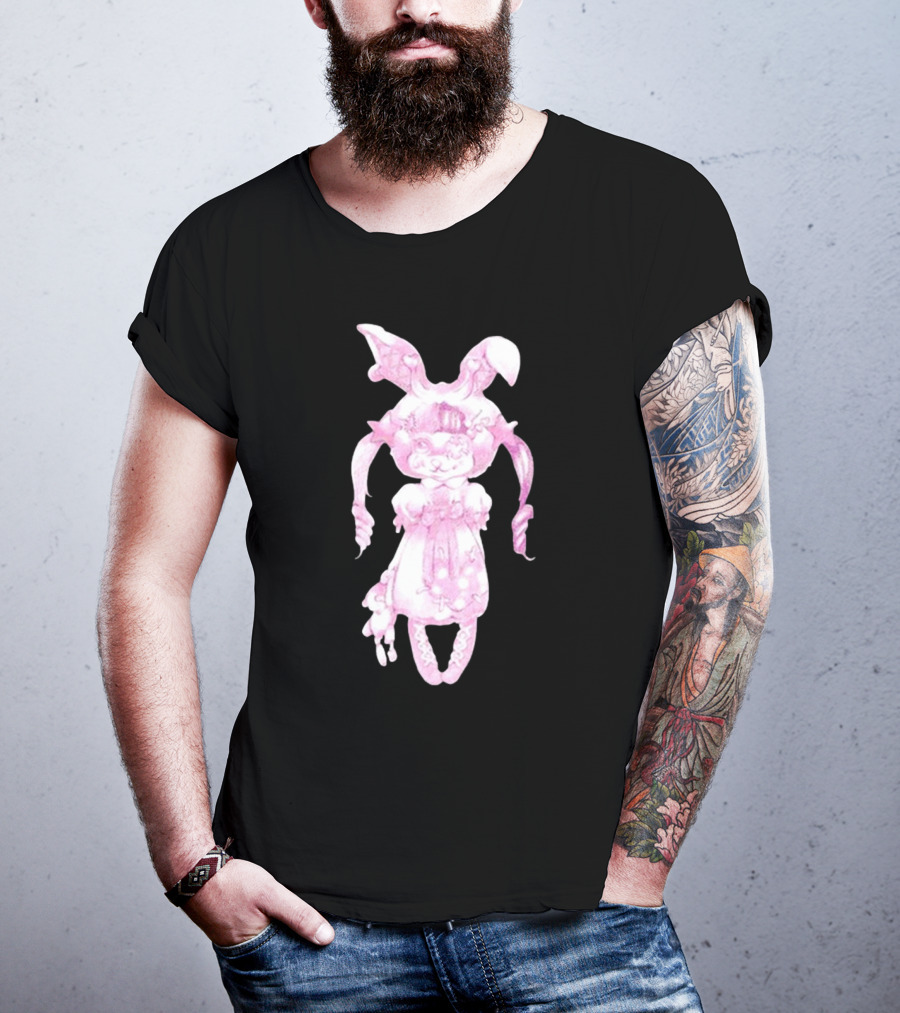 Llvlngdeceased Crybaby Pastel Pink Bunny Painting T-Shirt