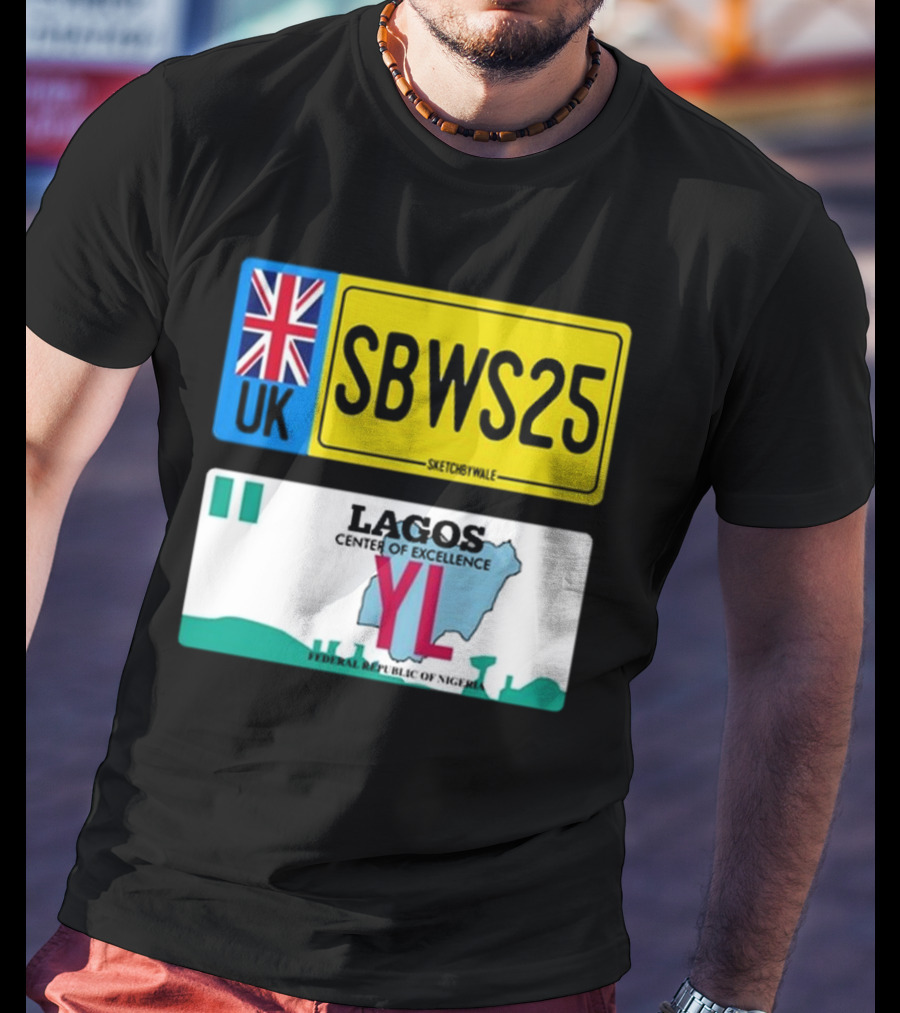 UK SBWS25 Lagos Center Of Excellence Federal Republic Of Nigeria Plate T-Shirt