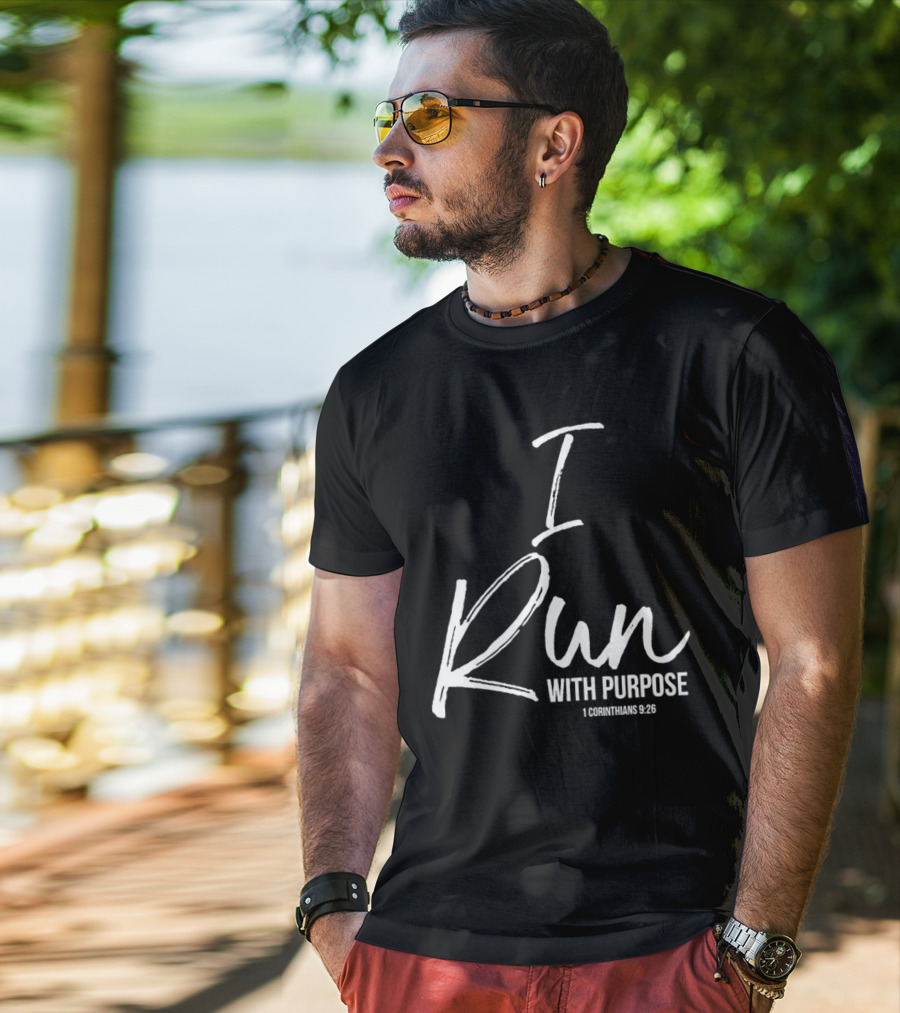 I Run With Purpose 1 Corinthians 9:26 T-Shirt