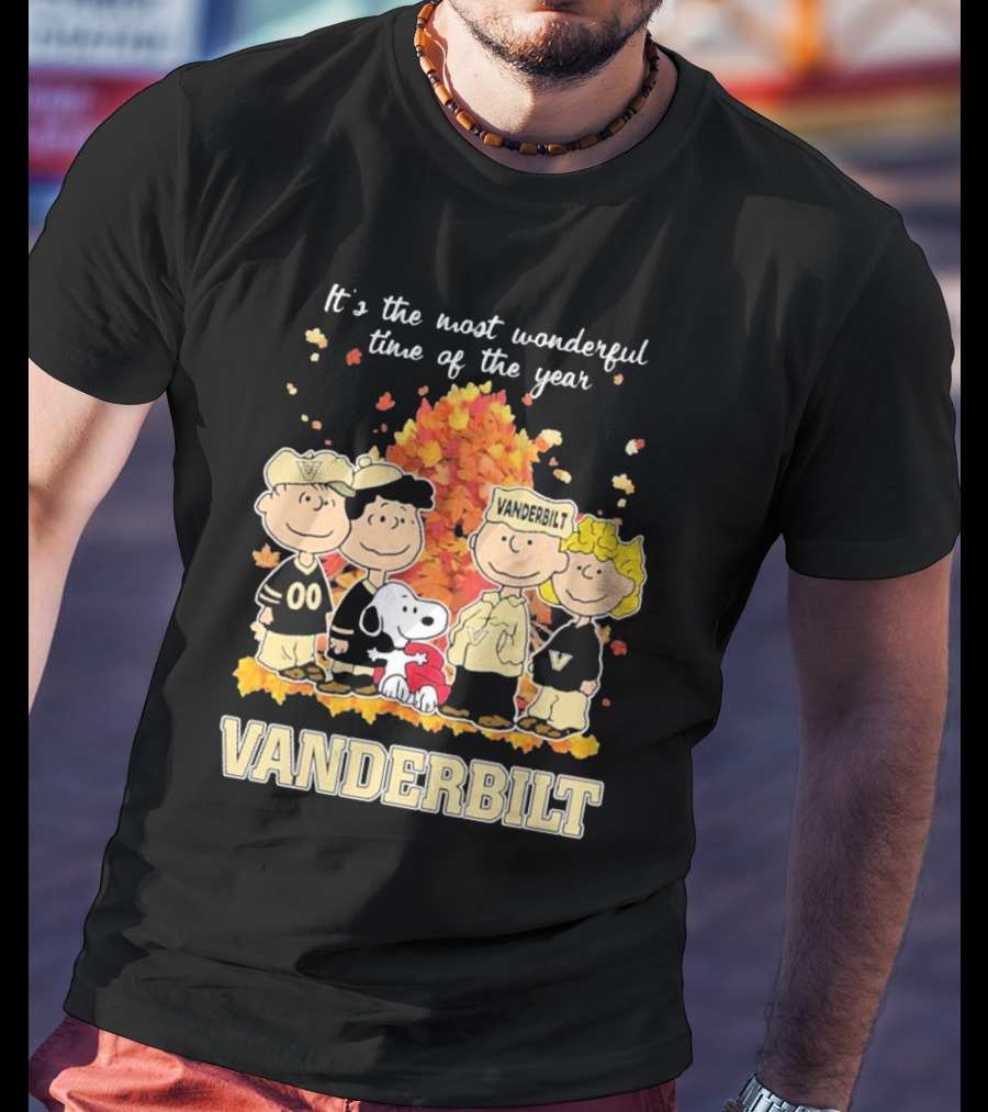 Peanuts Characters Vanderbilt Commodores Most Wonderful Time Of The Year T-Shirt