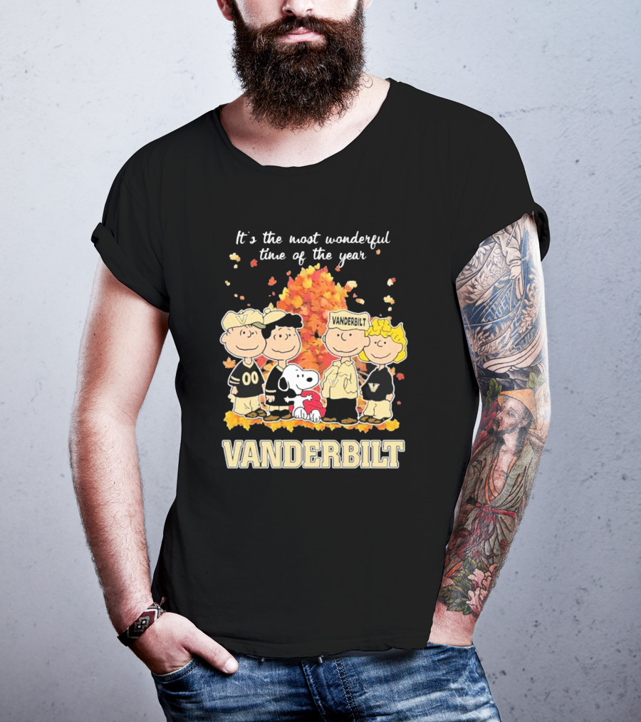 Peanuts Characters Vanderbilt Commodores Most Wonderful Time Of The Year T-Shirt