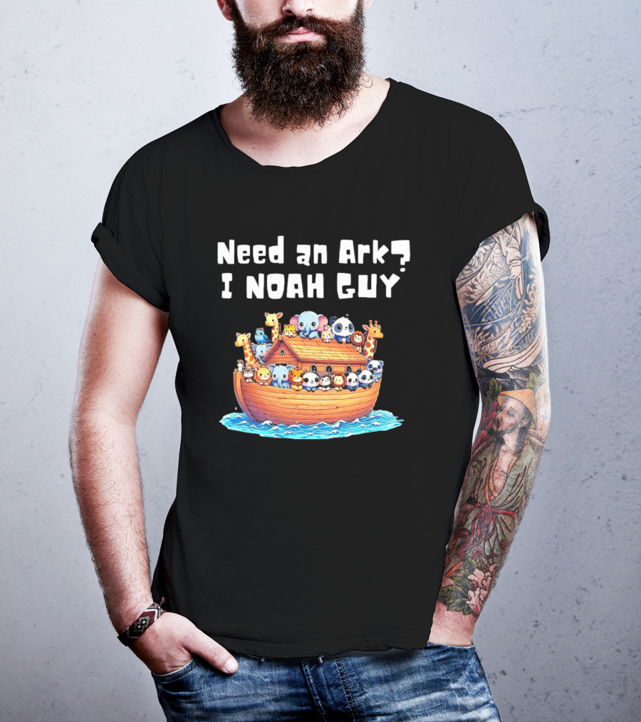 Need An Ark I Noah Guy Cartoon Animal Christian T-Shirt