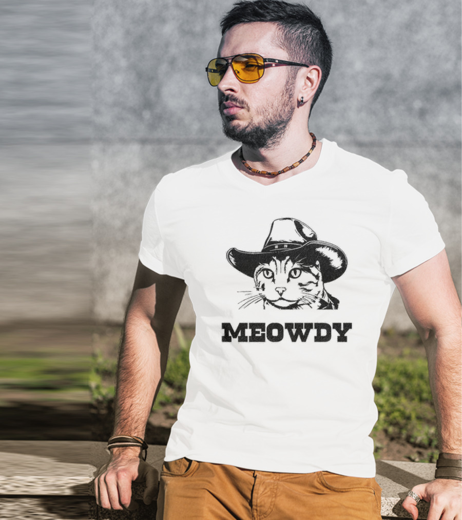 Meowdy Cowboy Cat Hat T-Shirt